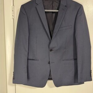 DKNY Navy Wool Suit Navy Blue Pinstriped